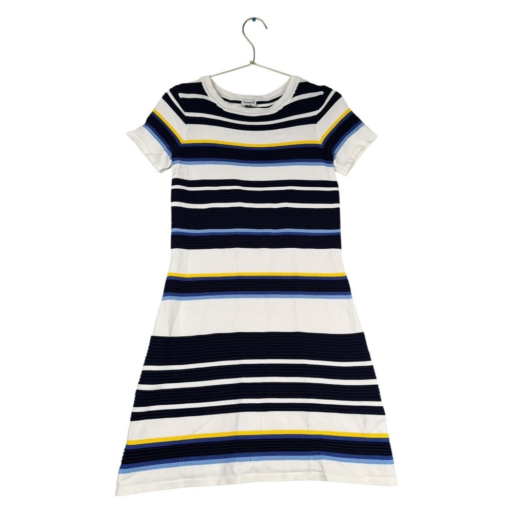 Adolfo Dominguez Striped Knit Short Sleeve‎ Casual Dress Womens M Medium 0062